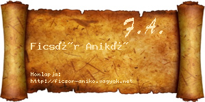 Ficsór Anikó névjegykártya