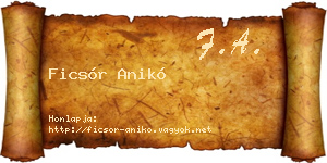 Ficsór Anikó névjegykártya
